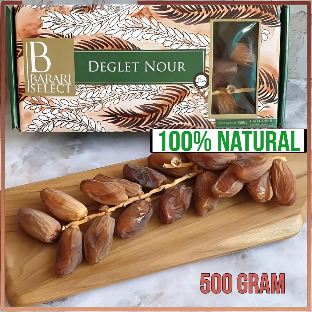 

KURMA Barari Select Deglet Nour (Tangkai) 500 gram / 100% Natural