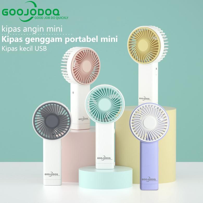 KIPAS ANGIN MINI GENGGANG GOOJODOQ CUTE MINI FAN LAMPU LED WARNA WARNI PORTABLE ORIGINAL