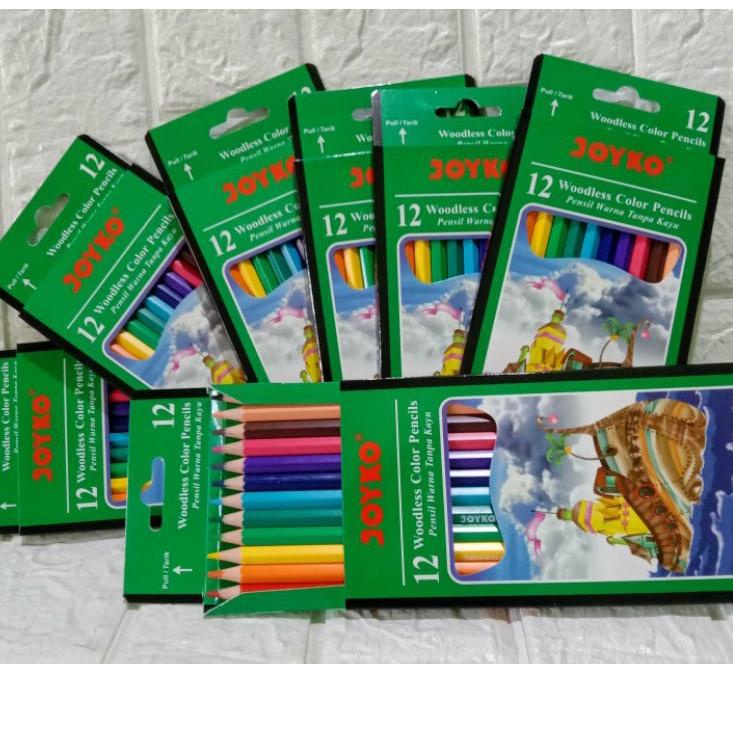 

lmck -26 pencil warna joyko 12 woodless color pencils 831✬