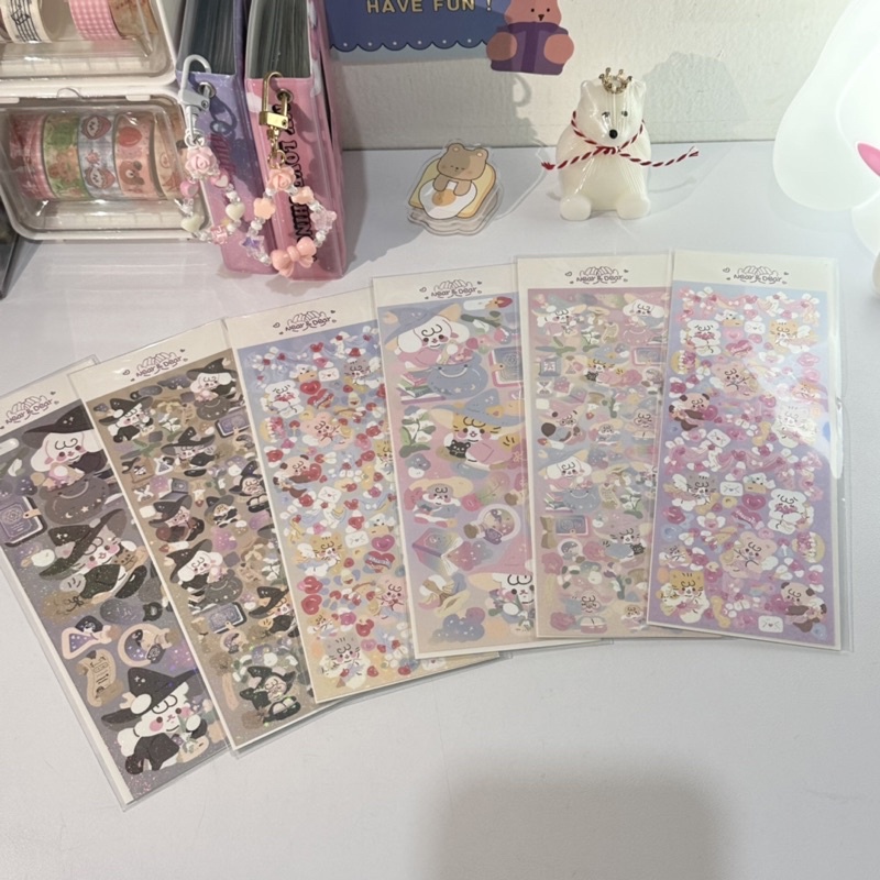

sticker near & dear glitter confetti korean deco photocard stiker halloween bear readystock B623