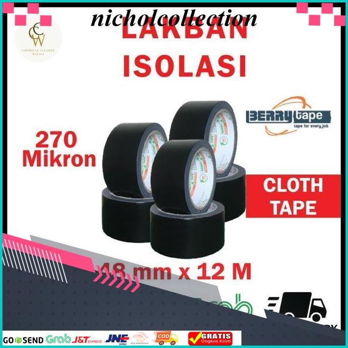 

ISOLASI LAKBAN HITAM CLOTH TAPE SUPER REKAT 48MM / 2 INCH 12 METER BEST SELLER