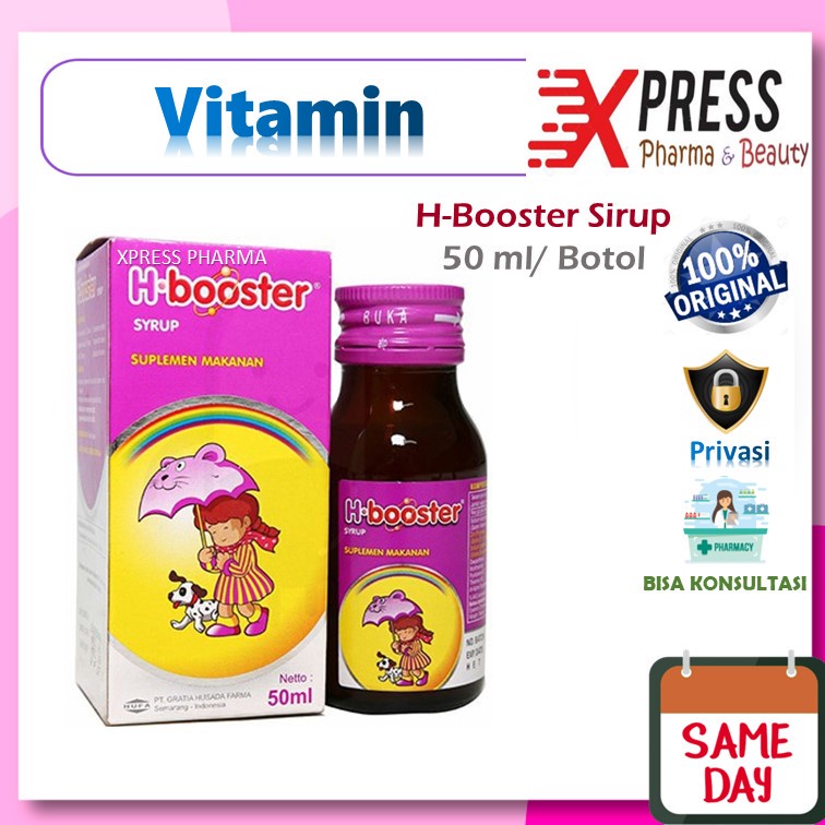 XPRESS  H-Booster SIRUP 60 ml Multivitamin Mineral Anak Daya Tahan Tubuh Penyembuhan Sakit Stimuno H