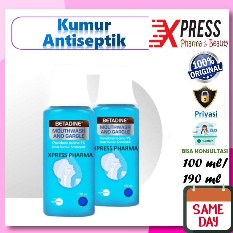 XPRESS  190 ml Betadine Obat Kumur Gargle Antiseptik Gargel Betadin