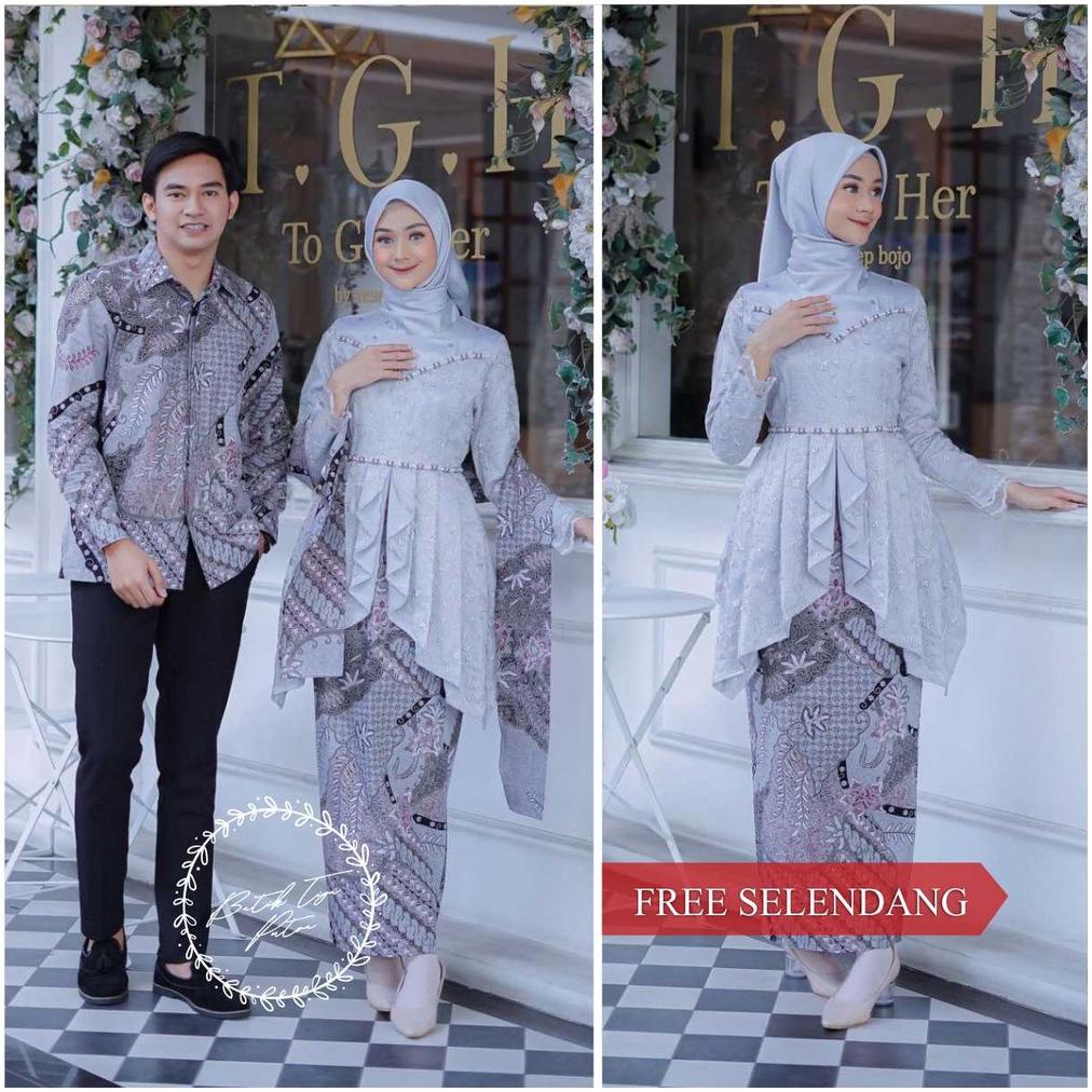 BATIK COUPLE KEBAYA Couple Kebaya Modern Baju Tunangan Wisuda Lamaran Baju Batik Brokat Couple terba