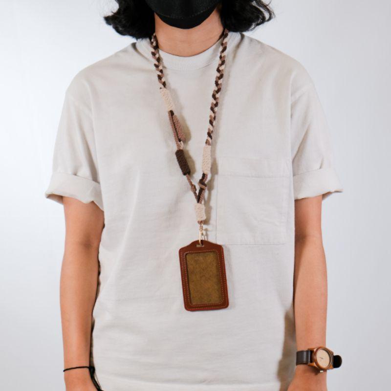 

LANYARD ID CARD Holder Name Tag Leather Synthetic Macrame/ Id Card/ Name tag macrame