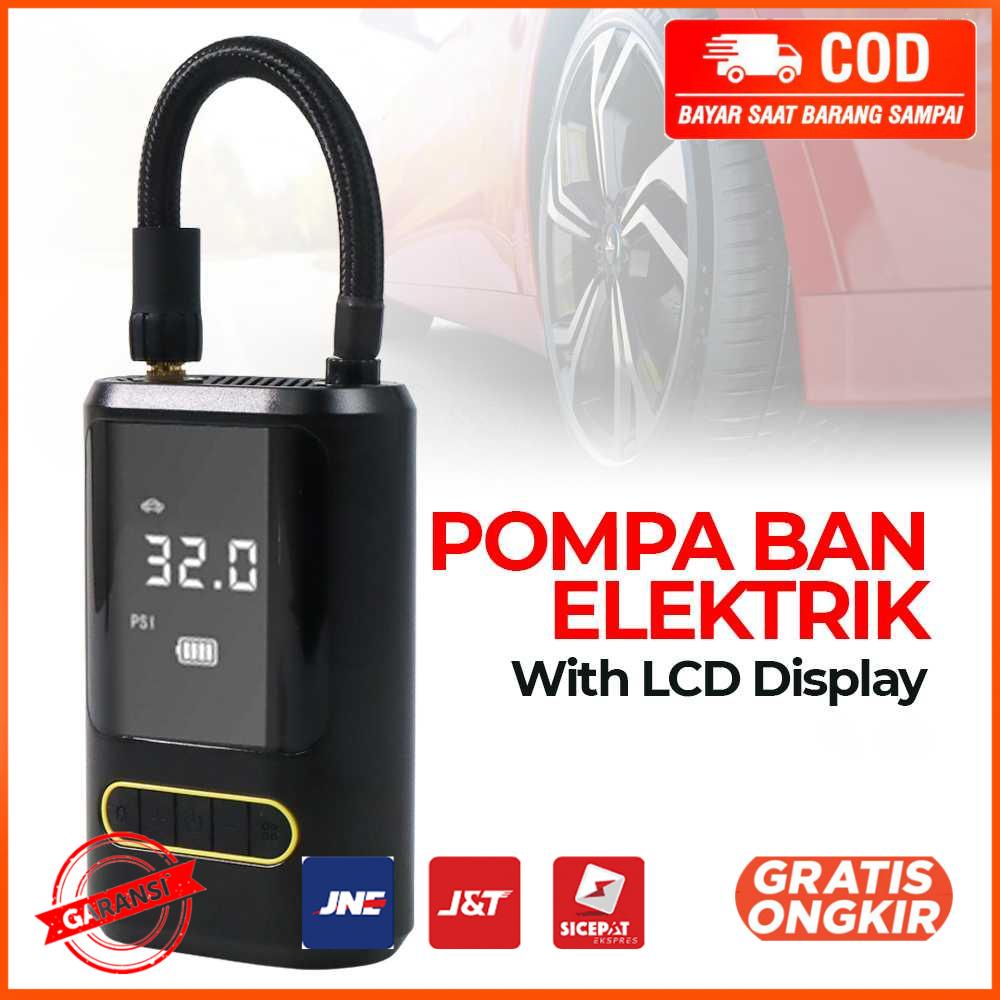 Pompa Ban Elektrik Mini Tire Inflator LCD Display Rechargeable ATJ8466