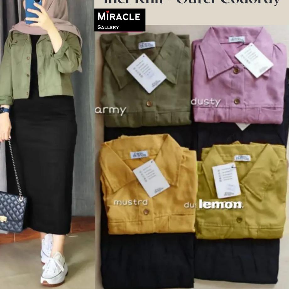 Dapatkan V1h1G ZOEY SET 2IN1- INER ANYA KNIT PREMIUM OUTER ORAY WARNA