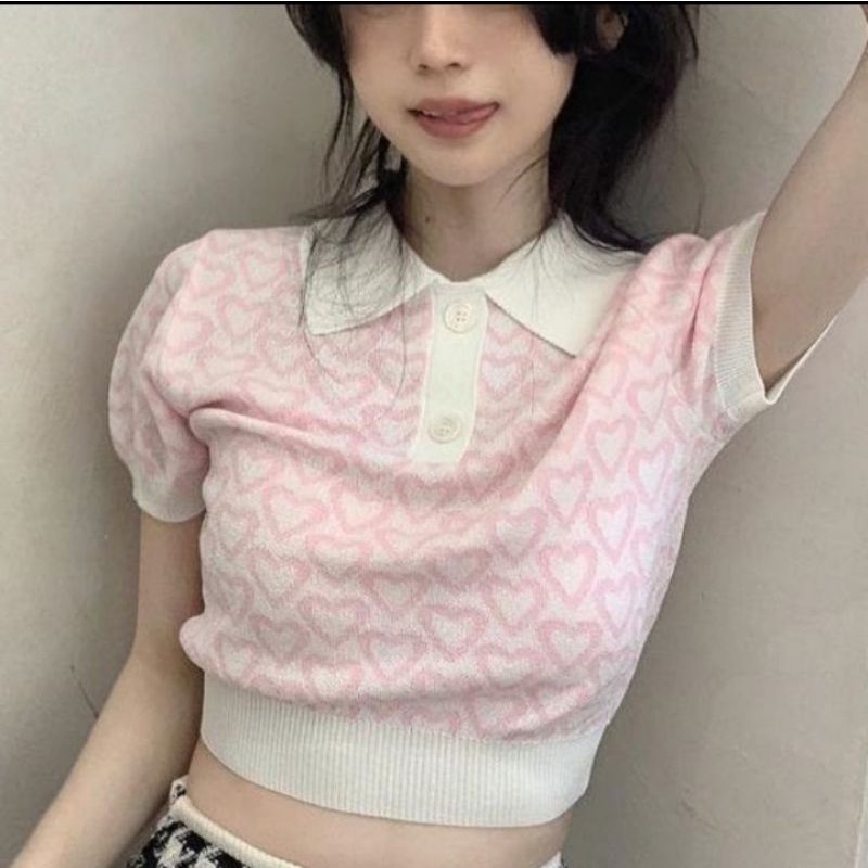 Hona Crop Top blouse Love import