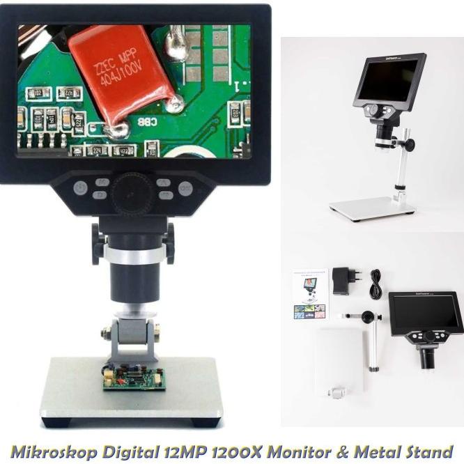 Terbaru Mikroskop Digital Microscope Microscop 12Mp 1200X Monitor