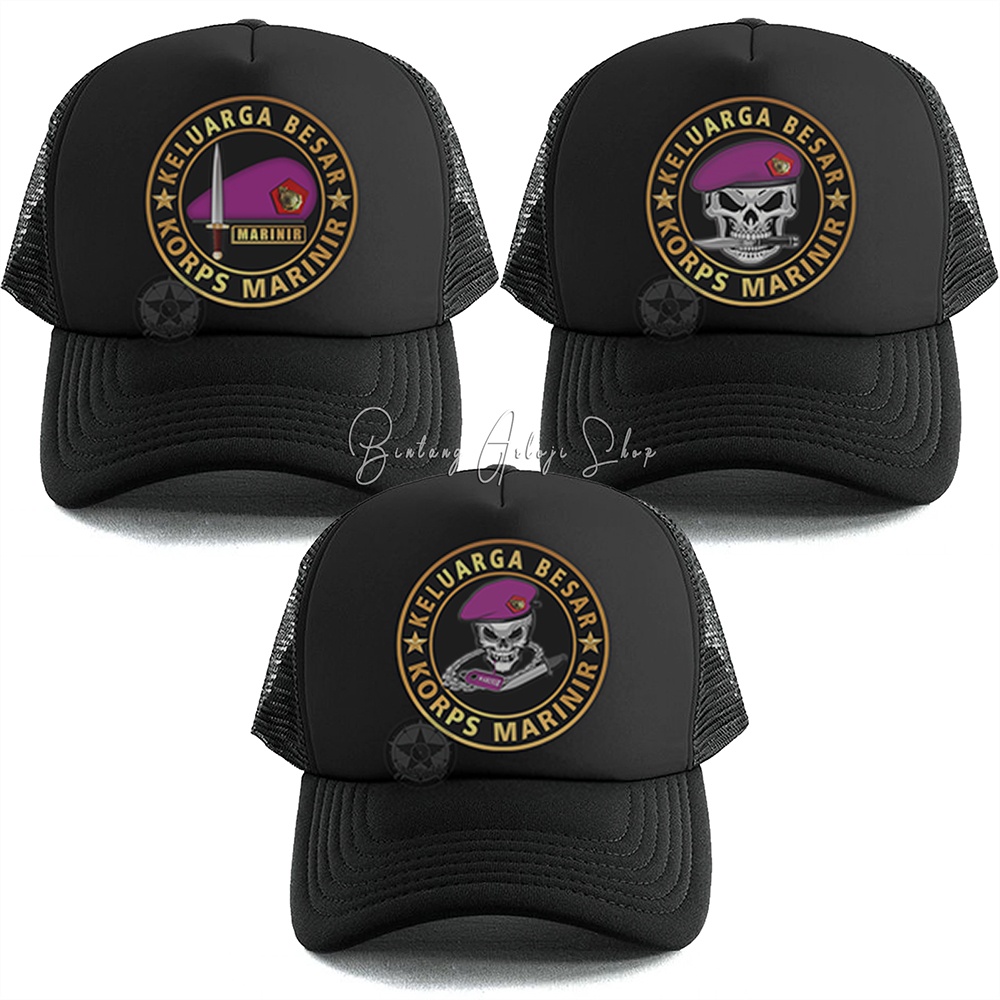 Topi Custom Keluarga Besar Korps Marinir Exclusive Gold