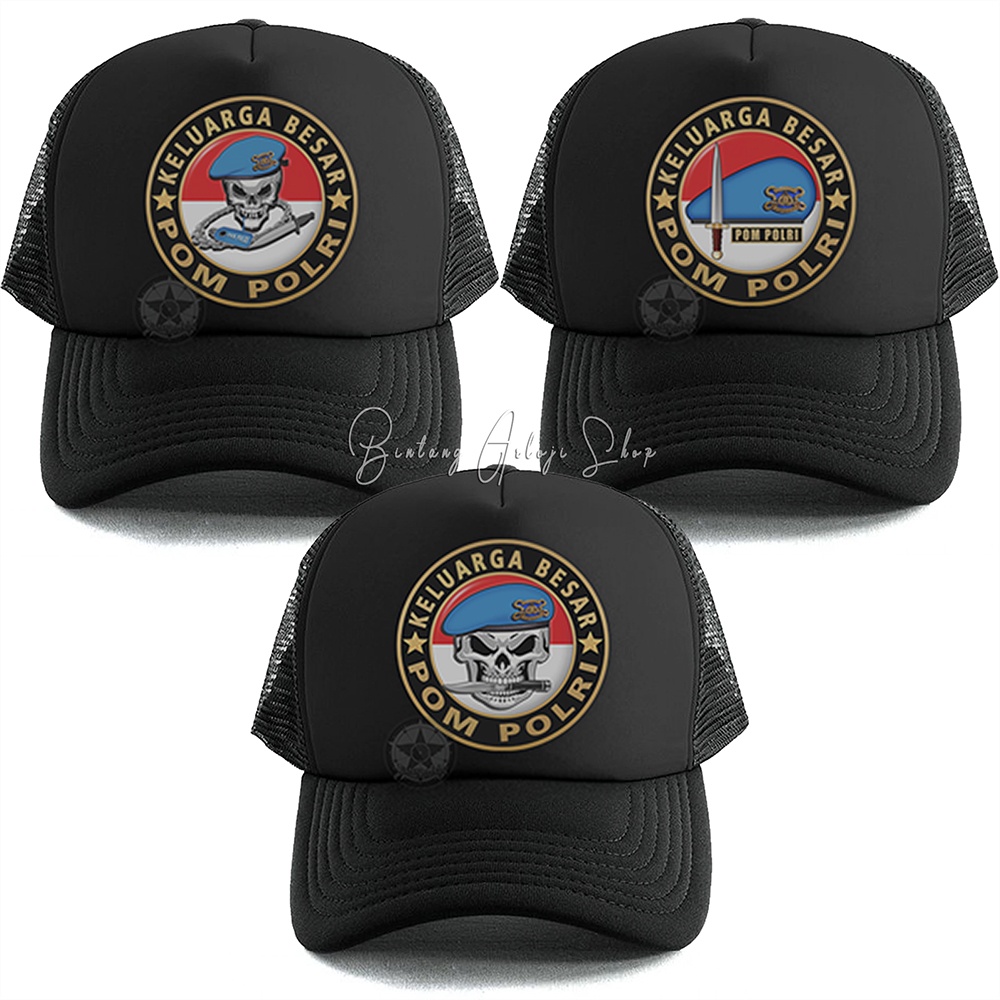 Topi Skull Keluarga Besar POM Polri Istimewa &amp; Murmer