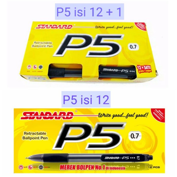 

BISA COD Standard Pen P5 0.7 Isi 12 Pulpen P 5 Tinta Hitam 0,7 Bulpen / Bolpen /ALAT TULIS