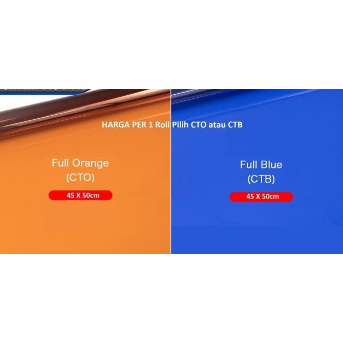 CTO CTB Gel Filter Color Temperature Orange Blue Efek Warna Video Foto