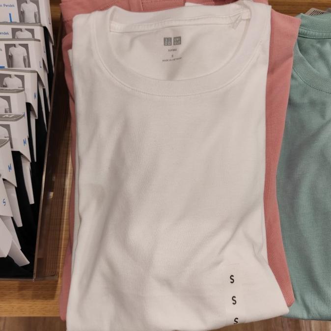 Uniqlo TShirt Pria Supima Cotton Crew Neck