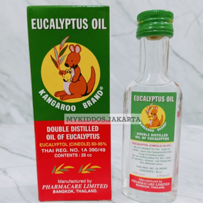Eucalyptus Oil Kangaroo Brand 28ml / Minyak Kayu Putih Thailand / ORI
