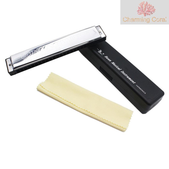 Terlaris Chid Swan Harmonika Tremolo Kunci D 24 Lubang Ganda Dengan 48 Reeds