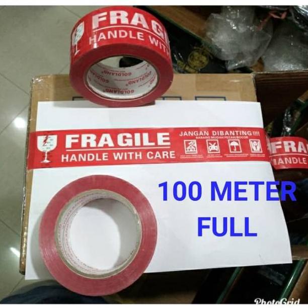 

PA4563 Lakban fragile merah 100 meter x 48mm jangan dibanting lakban segel 9363