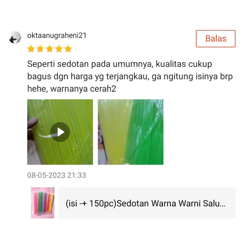 (isi -+ 150pc)Sedotan Warna Warni Salur Ulir Lurik Tebal Es Teh Kopi Murah