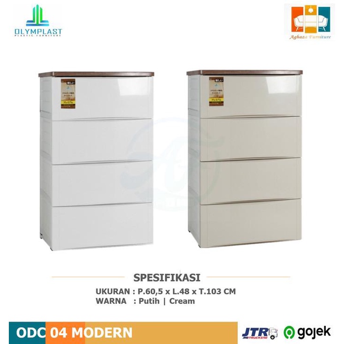 

Terlaris Lemari Plastik 4 Susun/Drawer Cabinet Olymplast/Odc 04 Modern