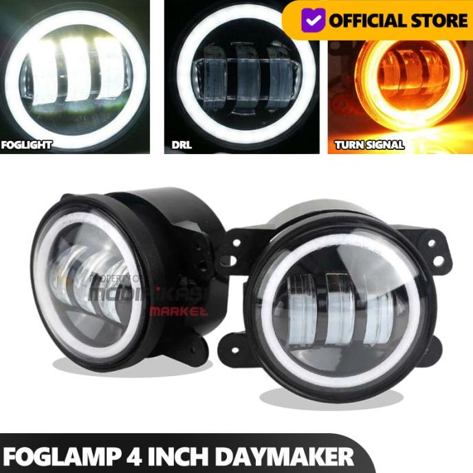 LAMPU FOGLAMP ANGEL EYES FOG LIGHT DAYMAKER 3 CWL 4 INCH 30W DC12-24V