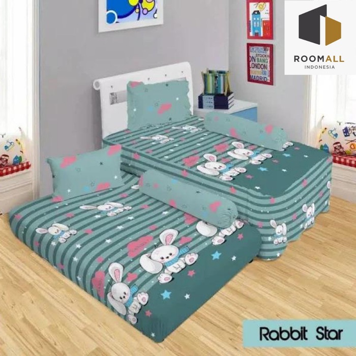 Sprei Sprei Fata Signature 2 in 1 Ukuran 120x200 Sorong Seprei Duo Seprei - RABBIT STAR(Z3Q3) ORIGIN