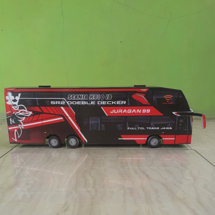 Diskon Spesial Edisi Terbatas Miniatur Bus Po.Juragan 99 Super Double Decker Termurah