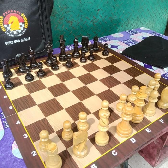 Terlaris 1 Set Papan Catur Kayu, Buah Kayu Dan Tas Catur