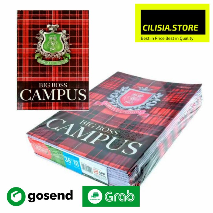 

BAYAR DITEMPAT Buku Tulis Campus Kampus Bigboss 36 Lembar isi 10 Buku Ukuran Boxi /BUKU TULIS