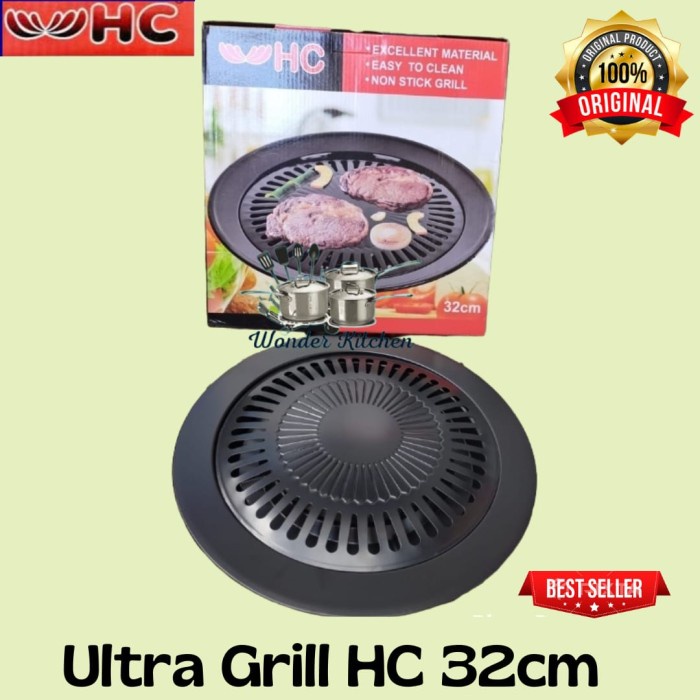 Panggangan Bbq Bulat 32Cm Ultra Barbeque Anti Lengket murah ikan besar portable outdoor R4B9 alat pe