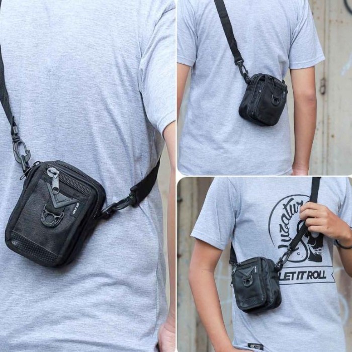Tas Paha Tas Salempang Mini Pria Selempang Paha Pinggang Termurah Original High - Hitam, All Size(E5