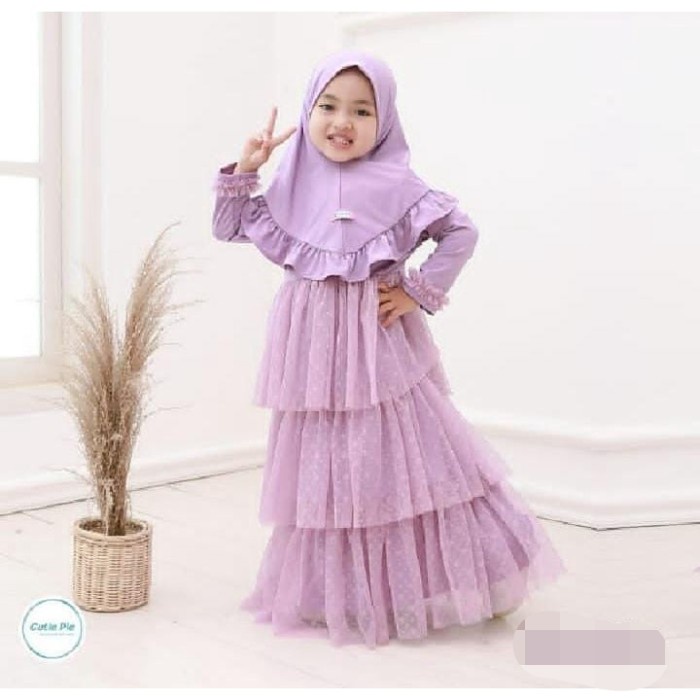gamis anak GAMIS ANAK PEREMPUAN NAYLA KIDS BAJU MUSLIM PESTA DISKON MURAH 3-4TH - maroon, L (5-7th)(