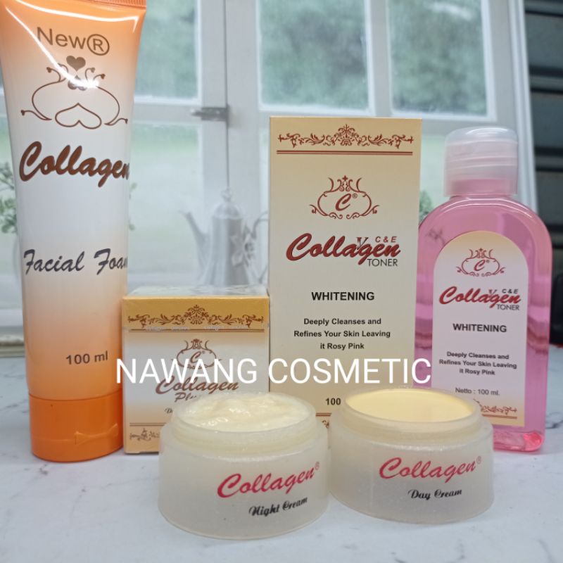 PAKET 5IN1 FF COLLAGEN NEW R KOMPLIT//FF+SERUM GLOWING+TONER+CREAM SIANG MALAM