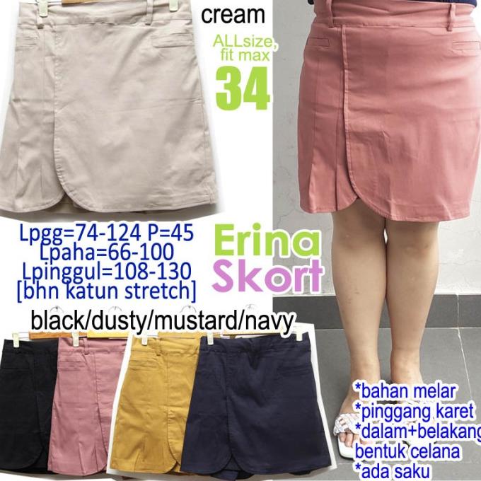 SZ 34, ERINA SKORT, ROK CELANA JUMBO, ROK CELANA BIG SIZE WANITA