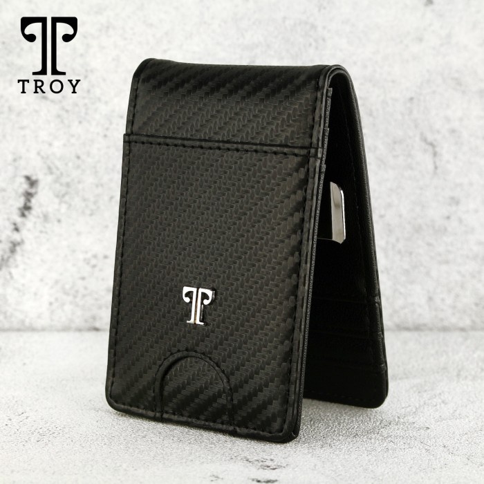 dompet TROY Dompet Pria Money Clip Bahan Kulit PU Original Carbona(V7J2) dompet pria dompet pria eig