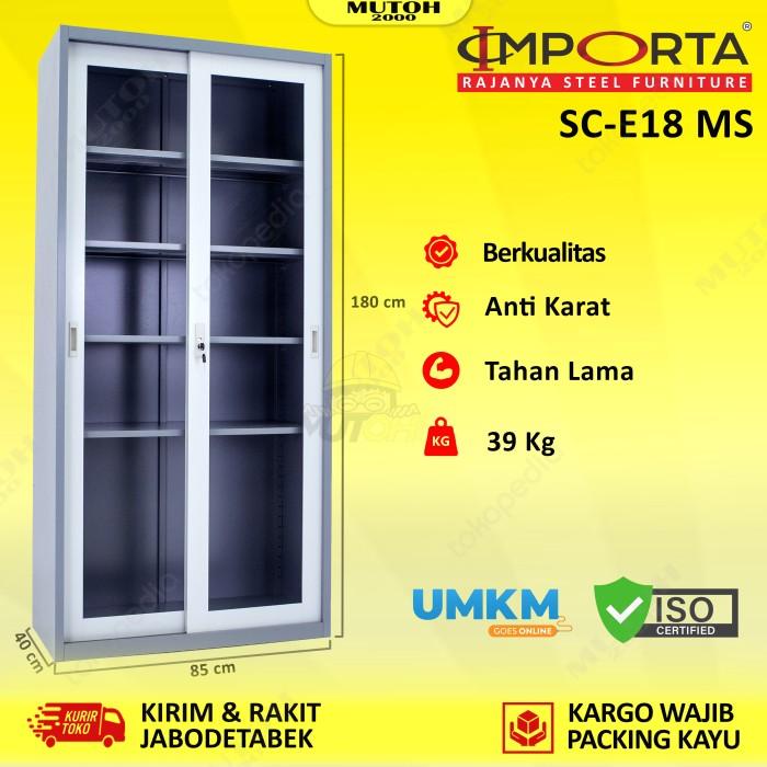 

Terlaris Importa Sc-E18 Bt/Ms Lemari Arsip Besi Pintu Sliding Kaca