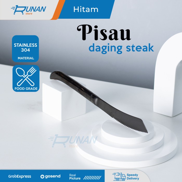 Pisau Dapur  Steak Stainless Steak Cutlery Makan Hitam super tajam jepang super tajam hits bahan baj