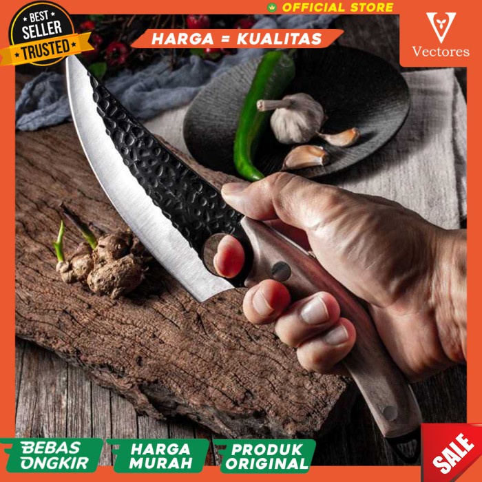 Pisau Dapur Super Tajam ORIGINAL Berburu Sayat Sembelih Terbaru J7D3 Set Reguler Dapur Stainless SNI