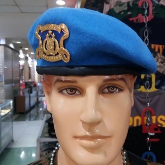 Topi Baret Provos POLRI + Emblem Bahan Woll / Baret Camel Provos
