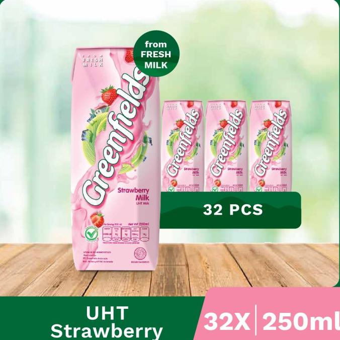 

[LEBIH HEMAT] Susu Greenfields UHT Strawberry 250ml x 1 Karton ---NEW---