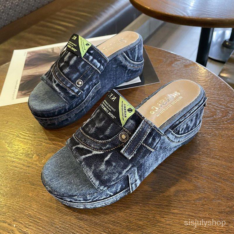 [✅BISA COD] #Sisjuly# Sandal wanita / sandal sandal wanita / sepatu kanvas fashion / sepatu denim ba