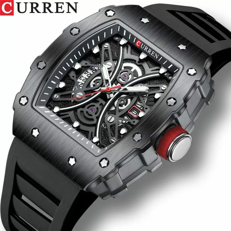 Jam Tangan Curren Terlaris Modis Kasual Outdoor Pria Favorit Rubber