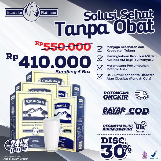 

Susu Etawaku Platinum Atasi Sesak Napas Nyeri Tulang Sendi Hipertensi ---NEW---