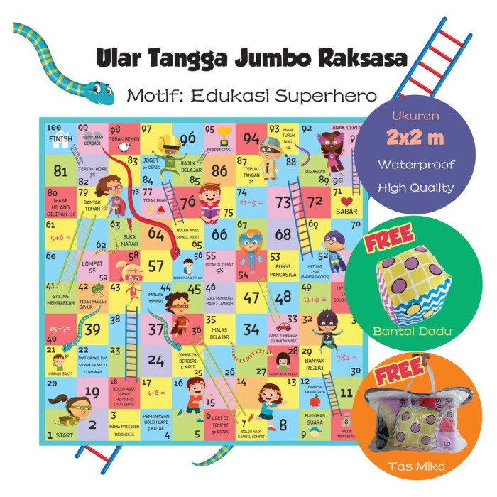 Flash Sale Promo Ular Tangga Jumbo Raksasa Edukasi Dan Muslim Bantal Dadu Termurah