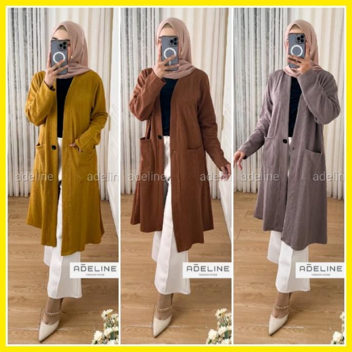 AK5 Long Cardigan Rajut Wanita Blazer Kardigan Panjang Wanita LD 104