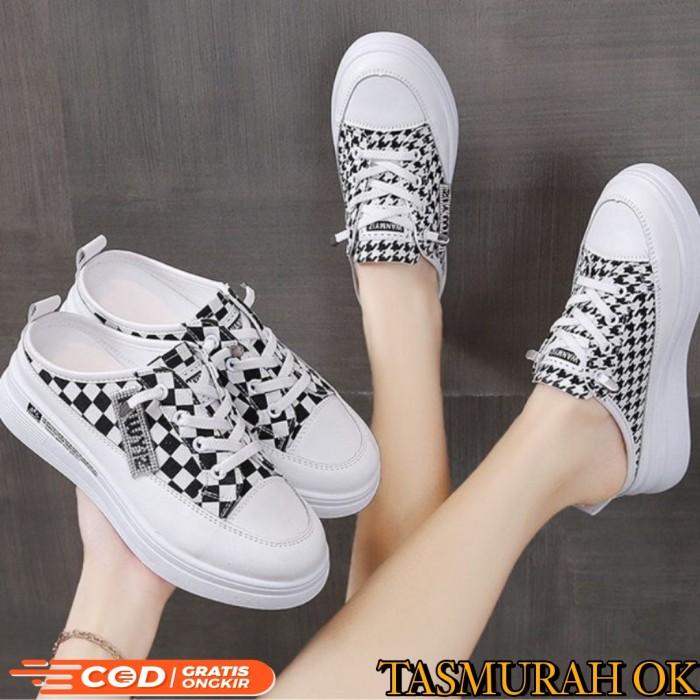 Terlaris Sepatu Sandal Model Selop Slip On Import Sneakers Wedges Wanita Korea