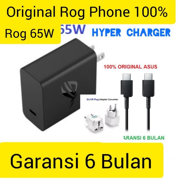 Asus Charger 65W Rog Phone 2 3 5 6 Hyper Charger Original 100%