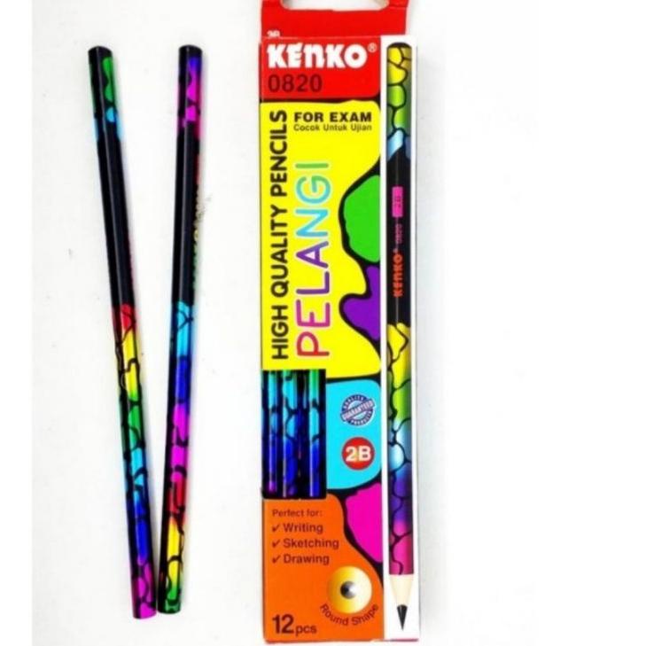 

wfgt -68 Kenko Pensil 2B 0820 Rainbow - Pensil Serut 656_