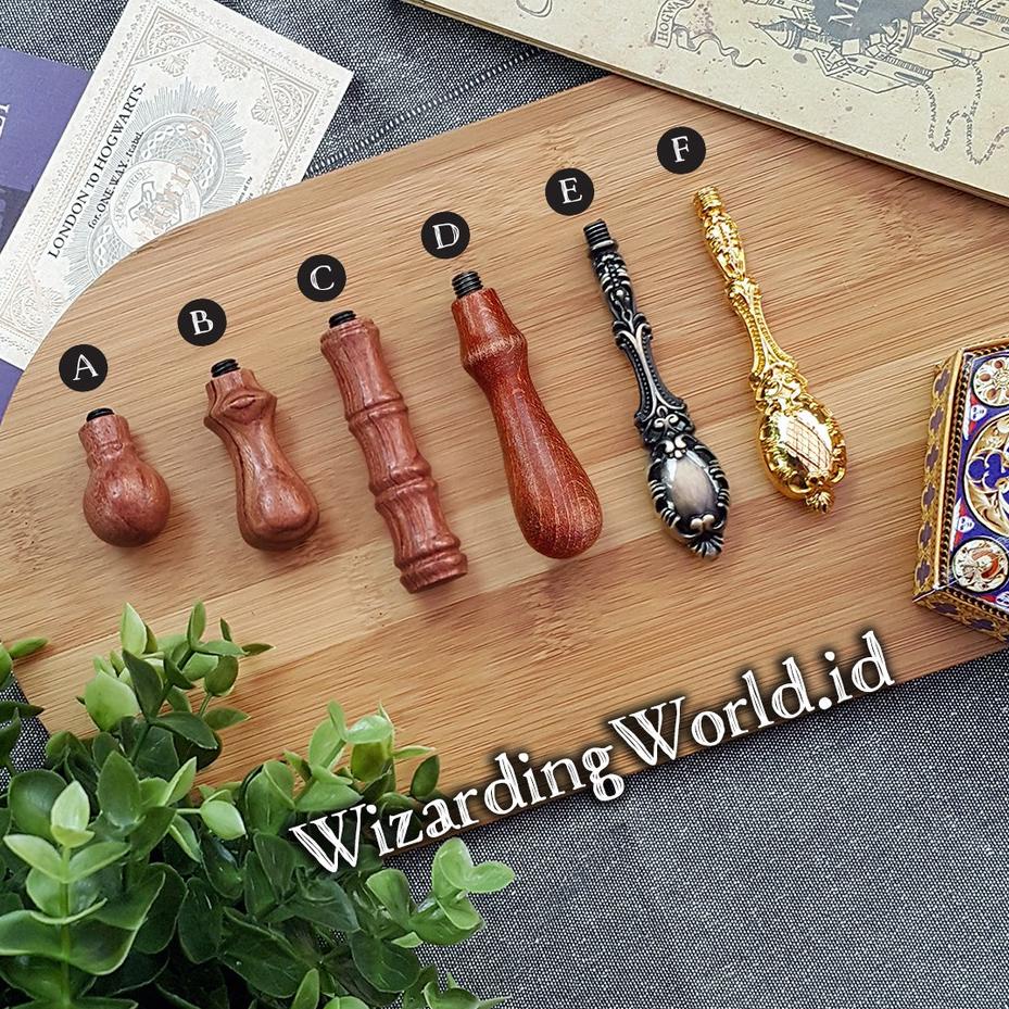 

8)(ZG1X-C Handle Stamp Wax Seal Wood / Metal | Gagang Pegangan Stempel Lilin Segel Kayu Custom RCQ