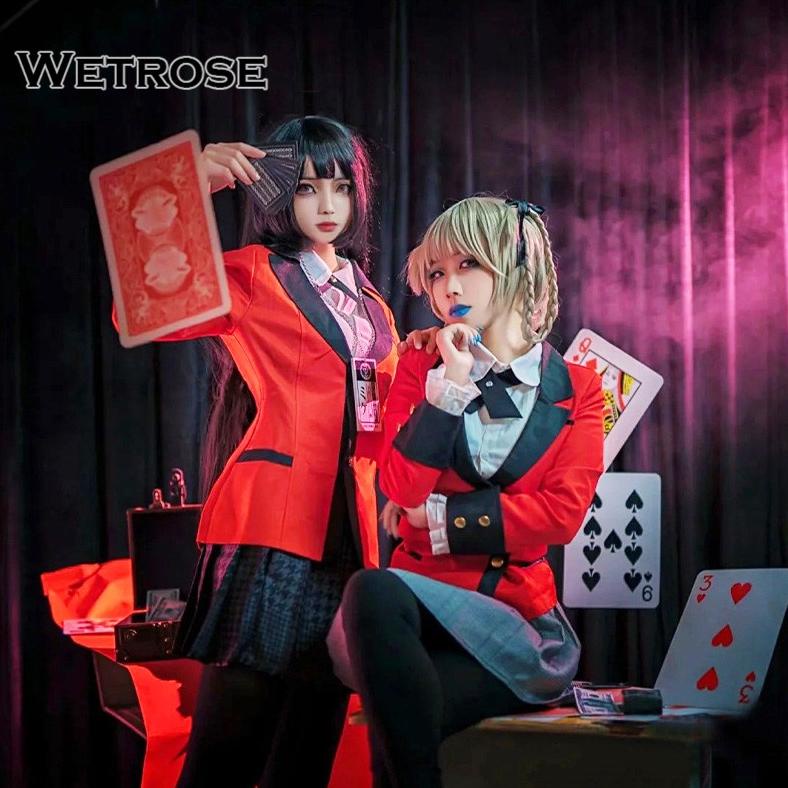 WetroseReady Stock Kakegurui Cosplay Yumeko Jabami Kirai Saotome Mary Meari Runa Amine Costume Kostu