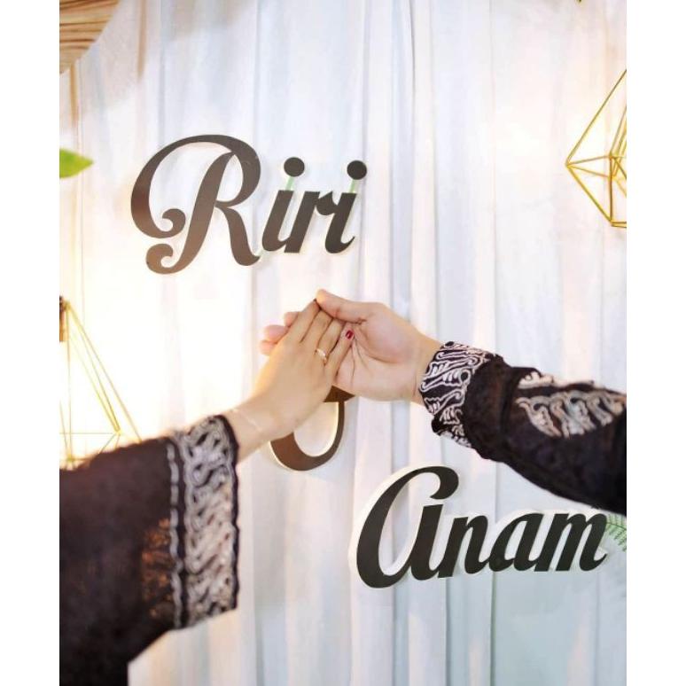 Custom Nama Styrofoam Huruf Gabus Dekorasi Engagement Ulang Tahun Inisial Rustic Buket Bunga Kering 